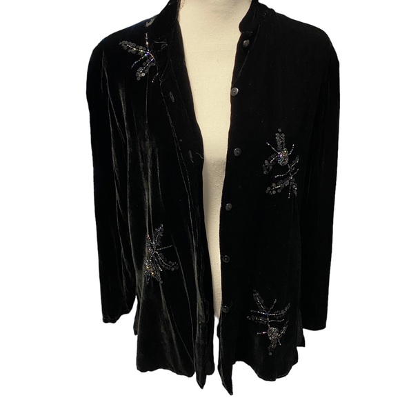Carole Little silk and rayon jacket, size medium. Beaded. Elegant. Worn once - Picture 5 of 16
